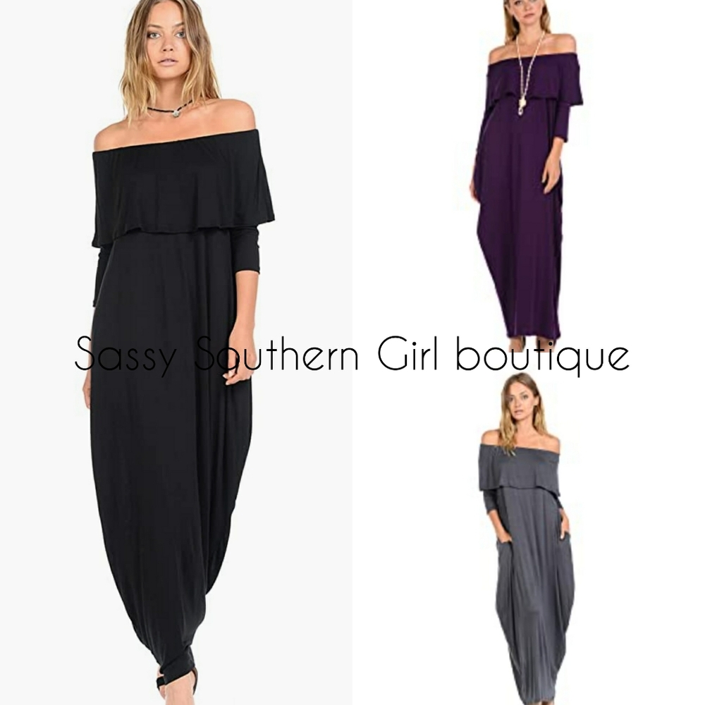 ⭐🆕 Boho Olive green off shoulder maxi dress - Picture 5 of 9
